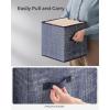 imageSONGMICS Storage Cubes 157 x 118 x 95 Inches NonWoven Fabric Bins with Double Handles Set of 3 Closet Organizers for Shelves Foldable for Clothes Cattail Gray UROB440G01Navy Blue