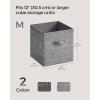 imageSONGMICS Storage Cubes 157 x 118 x 95 Inches NonWoven Fabric Bins with Double Handles Set of 3 Closet Organizers for Shelves Foldable for Clothes Cattail Gray UROB440G01Cattail Gray