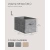 imageSONGMICS Storage Cubes 157 x 118 x 95 Inches NonWoven Fabric Bins with Double Handles Set of 3 Closet Organizers for Shelves Foldable for Clothes Cattail Gray UROB440G01Cattail Gray