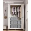 imageSONGMICS Storage Cubes 157 x 118 x 95 Inches NonWoven Fabric Bins with Double Handles Set of 3 Closet Organizers for Shelves Foldable for Clothes Cattail Gray UROB440G01Cattail Gray