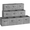 imageSONGMICS Storage Cubes 157 x 118 x 95 Inches NonWoven Fabric Bins with Double Handles Set of 3 Closet Organizers for Shelves Foldable for Clothes Cattail Gray UROB440G01Cattail Gray