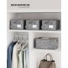 imageSONGMICS Storage Cubes 157 x 118 x 95 Inches NonWoven Fabric Bins with Double Handles Set of 3 Closet Organizers for Shelves Foldable for Clothes Cattail Gray UROB440G01Cattail Gray