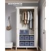 imageSONGMICS Storage Cubes 157 x 118 x 95 Inches NonWoven Fabric Bins with Double Handles Set of 3 Closet Organizers for Shelves Foldable for Clothes Cattail Gray UROB440G01Navy Blue