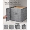 imageSONGMICS Storage Cubes 157 x 118 x 95 Inches NonWoven Fabric Bins with Double Handles Set of 3 Closet Organizers for Shelves Foldable for Clothes Cattail Gray UROB440G01Cattail Gray