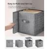 imageSONGMICS Storage Cubes 157 x 118 x 95 Inches NonWoven Fabric Bins with Double Handles Set of 3 Closet Organizers for Shelves Foldable for Clothes Cattail Gray UROB440G01Cattail Gray
