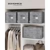imageSONGMICS Storage Cubes 157 x 118 x 95 Inches NonWoven Fabric Bins with Double Handles Set of 3 Closet Organizers for Shelves Foldable for Clothes Cattail Gray UROB440G01Cattail Gray