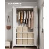 imageSONGMICS Storage Cubes 157 x 118 x 95 Inches NonWoven Fabric Bins with Double Handles Set of 3 Closet Organizers for Shelves Foldable for Clothes Cattail Gray UROB440G01Sand Beige