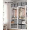 imageSONGMICS Storage Cubes 157 x 118 x 95 Inches NonWoven Fabric Bins with Double Handles Set of 3 Closet Organizers for Shelves Foldable for Clothes Cattail Gray UROB440G01Cattail Gray