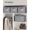 imageSONGMICS Storage Cubes 157 x 118 x 95 Inches NonWoven Fabric Bins with Double Handles Set of 3 Closet Organizers for Shelves Foldable for Clothes Cattail Gray UROB440G01Cattail Gray