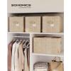 imageSONGMICS Storage Cubes 157 x 118 x 95 Inches NonWoven Fabric Bins with Double Handles Set of 3 Closet Organizers for Shelves Foldable for Clothes Cattail Gray UROB440G01Sand Beige