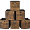 imageSONGMICS Storage Cubes Set of 6 Storage Bins with Handles Foldable Oxford Fabric and NonWoven Fabric Storage Boxes 102x102x11 Inches Fit Cube Storage Unit Rustic Brown URFB126B01Rustic Brown