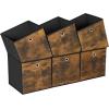 imageSONGMICS Storage Cubes Set of 6 Storage Bins with Handles Foldable Oxford Fabric and NonWoven Fabric Storage Boxes 102x102x11 Inches Fit Cube Storage Unit Rustic Brown URFB126B01Rustic Brown
