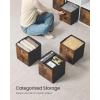 imageSONGMICS Storage Cubes Set of 8 Storage Bins Foldable Fabric Storage Boxes 13 x 13 x 13 Inches Fit Cube Storage Unit for Clothes Bedroom Living Room Rustic Brown and Ink Black URFB833B01S102L x 102W x 11H