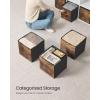 imageSONGMICS Storage Cubes Set of 8 Storage Bins Foldable Fabric Storage Boxes 13 x 13 x 13 Inches Fit Cube Storage Unit for Clothes Bedroom Living Room Rustic Brown and Ink Black URFB833B01M118L x 118W x 118H