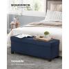 imageSONGMICS Storage Ottoman Bench Foldable Foot Rest with Legs 15 x 43 x 157 Inches End of Bed Bench Storage Chest Load up to 660 lb for Living Room Bedroom Entryway Midnight Blue ULSF018I01Midnight Blue