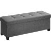 imageSONGMICS Storage Ottoman Bench Foldable Foot Rest with Legs 15 x 43 x 157 Inches End of Bed Bench Storage Chest Load up to 660 lb for Living Room Bedroom Entryway Midnight Blue ULSF018I01Dark Gray