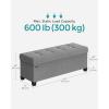 imageSONGMICS Storage Ottoman Bench Foldable Foot Rest with Legs 15 x 43 x 157 Inches End of Bed Bench Storage Chest Load up to 660 lb for Living Room Bedroom Entryway Midnight Blue ULSF018I01Dove Gray