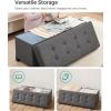 imageSONGMICS Storage Ottoman Bench Foldable Foot Rest with Legs 15 x 43 x 157 Inches End of Bed Bench Storage Chest Load up to 660 lb for Living Room Bedroom Entryway Midnight Blue ULSF018I01Dark Gray