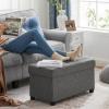 imageSONGMICS Storage Ottoman Bench Foldable Foot Rest with Legs 15 x 43 x 157 Inches End of Bed Bench Storage Chest Load up to 660 lb for Living Room Bedroom Entryway Midnight Blue ULSF018I01Dark Gray