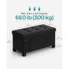 imageSONGMICS Storage Ottoman Bench Foldable Foot Rest with Legs 15 x 43 x 157 Inches End of Bed Bench Storage Chest Load up to 660 lb for Living Room Bedroom Entryway Midnight Blue ULSF018I01Ink Black