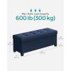 imageSONGMICS Storage Ottoman Bench Foldable Foot Rest with Legs 15 x 43 x 157 Inches End of Bed Bench Storage Chest Load up to 660 lb for Living Room Bedroom Entryway Midnight Blue ULSF018I01Midnight Blue