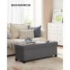 imageSONGMICS Storage Ottoman Bench Foldable Foot Rest with Legs 15 x 43 x 157 Inches End of Bed Bench Storage Chest Load up to 660 lb for Living Room Bedroom Entryway Midnight Blue ULSF018I01Dark Gray