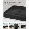 imageSONGMICS Storage Ottoman Bench Foldable Foot Rest with Legs 15 x 43 x 157 Inches End of Bed Bench Storage Chest Load up to 660 lb for Living Room Bedroom Entryway Midnight Blue ULSF018I01Ink Black