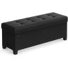 imageSONGMICS Storage Ottoman Bench Foldable Foot Rest with Legs 15 x 43 x 157 Inches End of Bed Bench Storage Chest Load up to 660 lb for Living Room Bedroom Entryway Midnight Blue ULSF018I01Ink Black