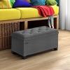 imageSONGMICS Storage Ottoman Bench Foot Rest with Legs 157 x 30 x 157 Inches End of Bed Bench Storage Chest Load up to 660 lb for Living Room Bedroom Entryway Dark Grey ULSF068G01