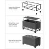 imageSONGMICS Storage Ottoman Bench Foot Rest with Legs 157 x 30 x 157 Inches End of Bed Bench Storage Chest Load up to 660 lb for Living Room Bedroom Entryway Dark Grey ULSF068G01