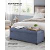 imageSONGMICS Storage Ottoman Bench Foot Rest with Legs 157 x 433 x 157 Inches End of Bed Bench Storage Chest Load up to 660 lb for Living Room Bedroom Entryway Dark Gray ULSF088G01Light Denim Blue