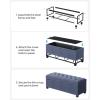 imageSONGMICS Storage Ottoman Bench Foot Rest with Legs 157 x 433 x 157 Inches End of Bed Bench Storage Chest Load up to 660 lb for Living Room Bedroom Entryway Dark Gray ULSF088G01Light Denim Blue