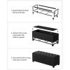 imageSONGMICS Storage Ottoman Bench Foot Rest with Legs 157 x 433 x 157 Inches End of Bed Bench Storage Chest Load up to 660 lb for Living Room Bedroom Entryway Dark Gray ULSF088G01Ink Black