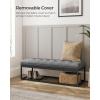 imageSONGMICS Storage Ottoman Bench Foot Rest with Legs 157 x 433 x 157 Inches End of Bed Bench Storage Chest Load up to 660 lb for Living Room Bedroom Entryway Dark Gray ULSF088G01Dark Gray