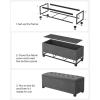 imageSONGMICS Storage Ottoman Bench Foot Rest with Legs 157 x 433 x 157 Inches End of Bed Bench Storage Chest Load up to 660 lb for Living Room Bedroom Entryway Dark Gray ULSF088G01Dark Gray