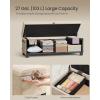 imageSONGMICS Storage Ottoman Bench Foot Rest with Legs 157 x 433 x 157 Inches End of Bed Bench Storage Chest Load up to 660 lb for Living Room Bedroom Entryway Dark Gray ULSF088G01Cappuccino Beige
