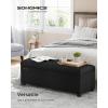 imageSONGMICS Storage Ottoman Bench Foot Rest with Legs 157 x 433 x 157 Inches End of Bed Bench Storage Chest Load up to 660 lb for Living Room Bedroom Entryway Dark Gray ULSF088G01Ink Black