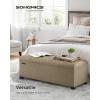 imageSONGMICS Storage Ottoman Bench Foot Rest with Legs 157 x 433 x 157 Inches End of Bed Bench Storage Chest Load up to 660 lb for Living Room Bedroom Entryway Dark Gray ULSF088G01Camel Brown