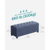 imageSONGMICS Storage Ottoman Bench Foot Rest with Legs 157 x 433 x 157 Inches End of Bed Bench Storage Chest Load up to 660 lb for Living Room Bedroom Entryway Dark Gray ULSF088G01Light Denim Blue