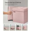 imageSONGMICS Storage Ottoman Foldable Small Ottoman Foot Rest 15 Inches Foot Stool Load up to 660 lb for Living Room Bedroom Dorm Jelly Pink ULSF227R01Jelly Pink