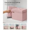 imageSONGMICS Storage Ottoman Foldable Small Ottoman Foot Rest 15 Inches Foot Stool Load up to 660 lb for Living Room Bedroom Dorm Jelly Pink ULSF227R01Jelly Pink
