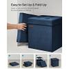 imageSONGMICS Storage Ottoman Foldable Small Ottoman Foot Rest 15 Inches Foot Stool Load up to 660 lb for Living Room Bedroom Dorm Jelly Pink ULSF227R01Midnight Blue