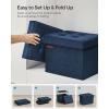 imageSONGMICS Storage Ottoman Foldable Small Ottoman Foot Rest 15 Inches Foot Stool Load up to 660 lb for Living Room Bedroom Dorm Jelly Pink ULSF227R01Midnight Blue