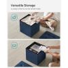 imageSONGMICS Storage Ottoman Foldable Small Ottoman Foot Rest 15 Inches Foot Stool Load up to 660 lb for Living Room Bedroom Dorm Jelly Pink ULSF227R01Midnight Blue