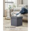 imageSONGMICS Storage Ottoman Foldable Small Ottoman Foot Rest 15 Inches Foot Stool Load up to 660 lb for Living Room Bedroom Dorm Jelly Pink ULSF227R01Slate Gray