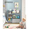 imageSONGMICS Toy and Book Organizer for Kids Storage Unit with 2 Storage Boxes for Playroom Childrens Room Living Room White UGKR42WT 93 x 30 x 100 centimetersDove Gray