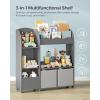 imageSONGMICS Toy and Book Organizer for Kids Storage Unit with 2 Storage Boxes for Playroom Childrens Room Living Room White UGKR42WT 93 x 30 x 100 centimetersDove Gray
