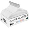 imageSONGMICS Velvet Hangers 50 Pack NonSlip Clothes Hangers with Shoulder Notches Pants Bar 360 Swivel Hook SpaceSaving for Closet Ink Black UCRF029B05Cloud White