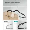imageSONGMICS Velvet Hangers 50 Pack NonSlip Clothes Hangers with Shoulder Notches Pants Bar 360 Swivel Hook SpaceSaving for Closet Ink Black UCRF029B05Ink Black