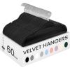 imageSONGMICS Velvet Hangers 50 Pack NonSlip Clothes Hangers with Shoulder Notches Pants Bar 360 Swivel Hook SpaceSaving for Closet Ink Black UCRF029B05Ink Black